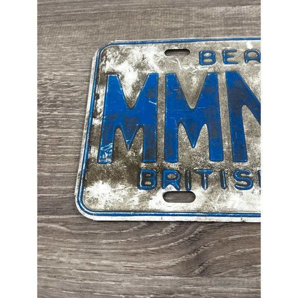 Vintage 1978 British Columbia License Plate Tag MMN-456 Blue w/ White - Picture 2 of 5